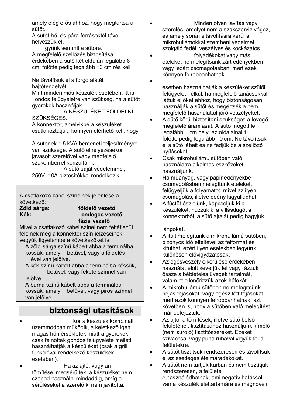 Fontos biztonsági utasítások | Gorenje GMO-25 DCB User Manual | Page 59 / 169