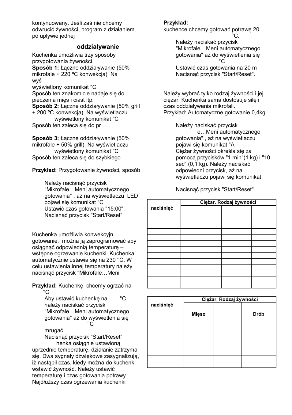 Kombinowane oddziaływanie, Konwekcyjne gotowanie, Menu automatyczne | Gorenje GMO-25 DCB User Manual | Page 72 / 169