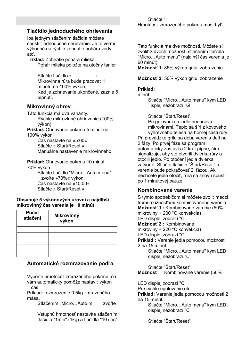 Pokyny k obsluhe | Gorenje GMO-25 DCB User Manual | Page 86 / 169