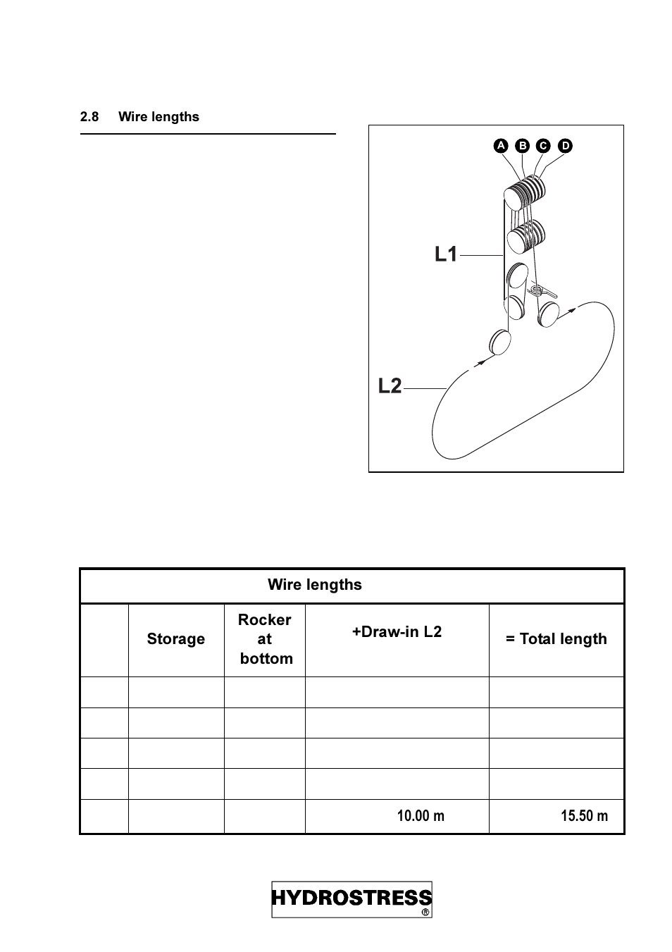 Luh ohqjwkv 6wrudjh 5rfnhu dw erwwrp 'udzlq, 7rwdo ohqjwk | Diamond Products SB User Manual | Page 13 / 71