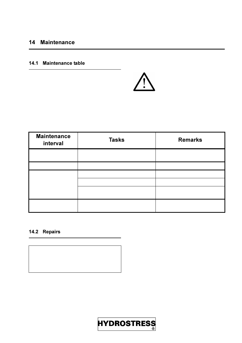 0dlqwhqdqfh, 0dlqwhqdqfh lqwhuydo 7dvnv 5hpdunv | Diamond Products SB User Manual | Page 41 / 71