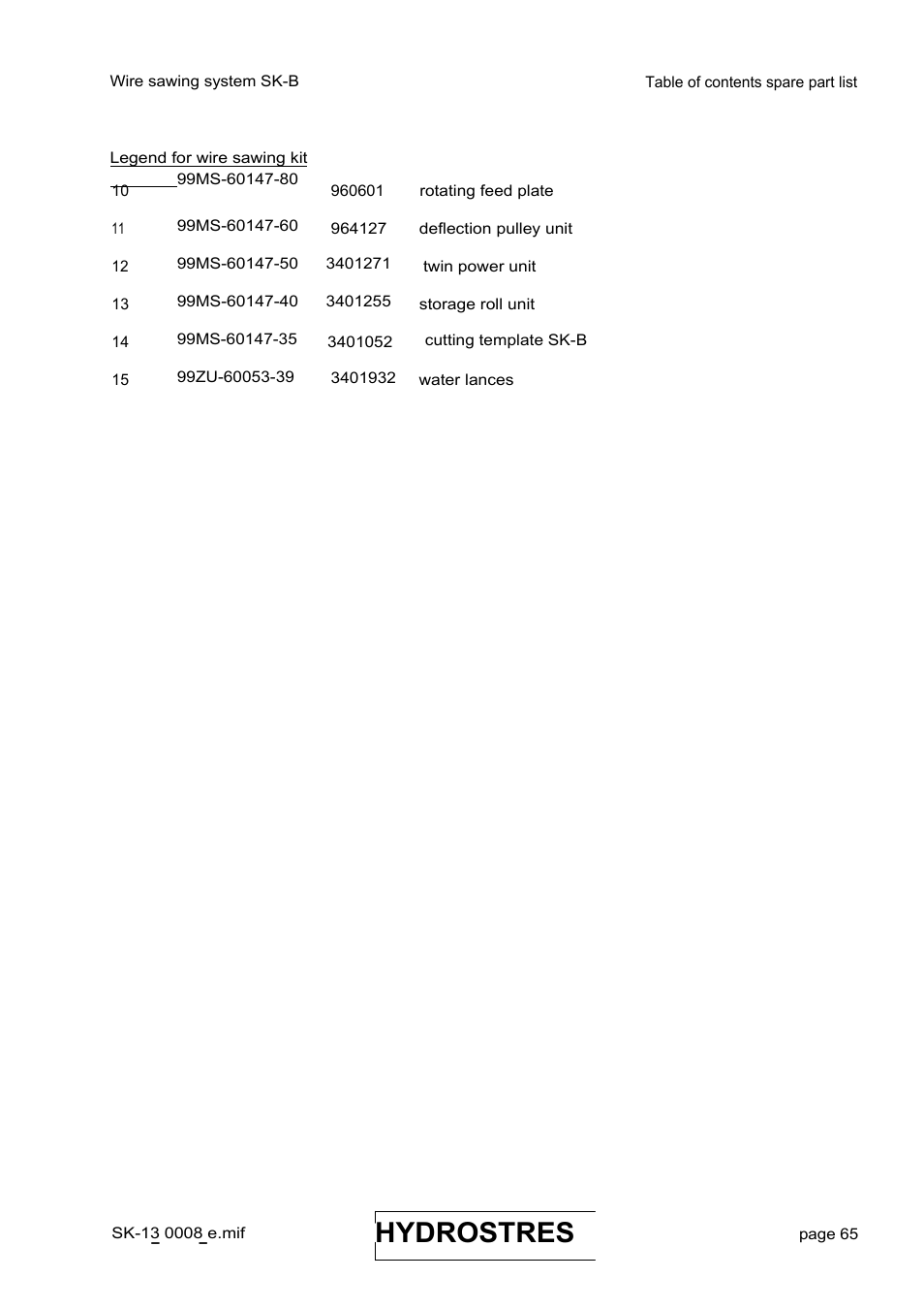 Hydrostres | Diamond Products SK-B User Manual | Page 75 / 113