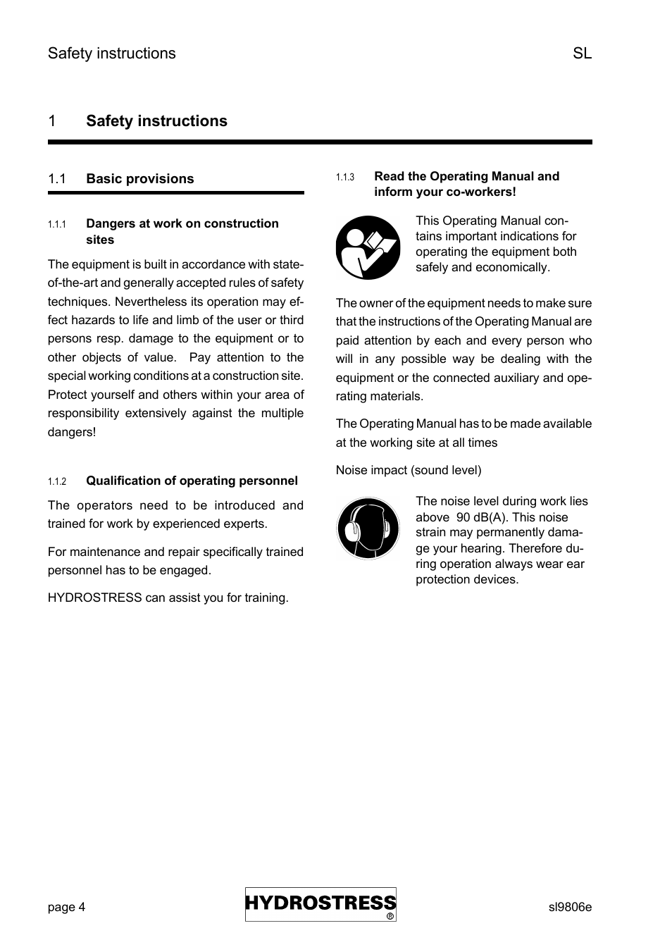 1safety instructions, Safety instructions sl | Diamond Products SL User Manual | Page 4 / 41