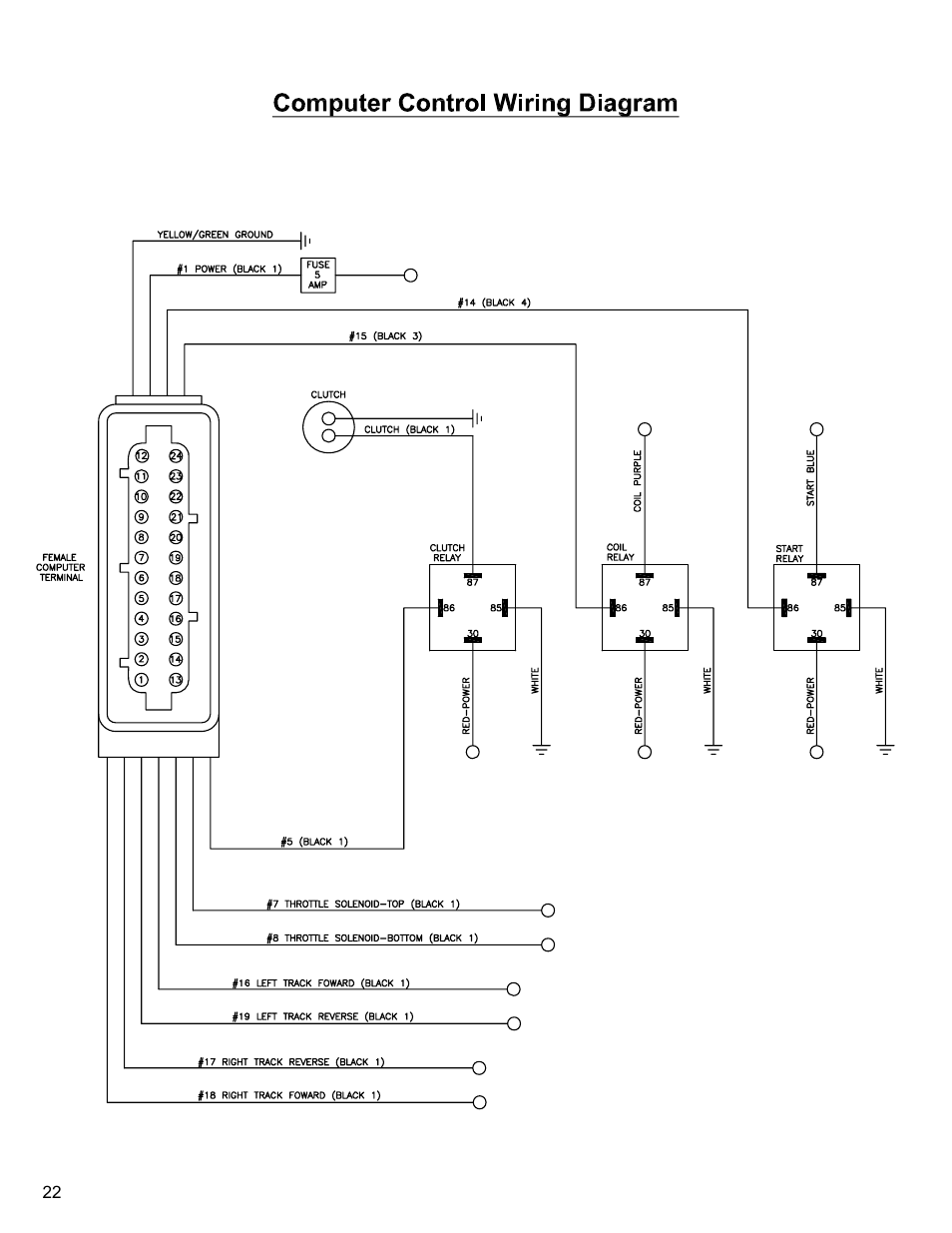 Wiring diagram, Computer, Control | Wiring, Diagram | Diamond Products TWS User Manual | Page 22 / 28