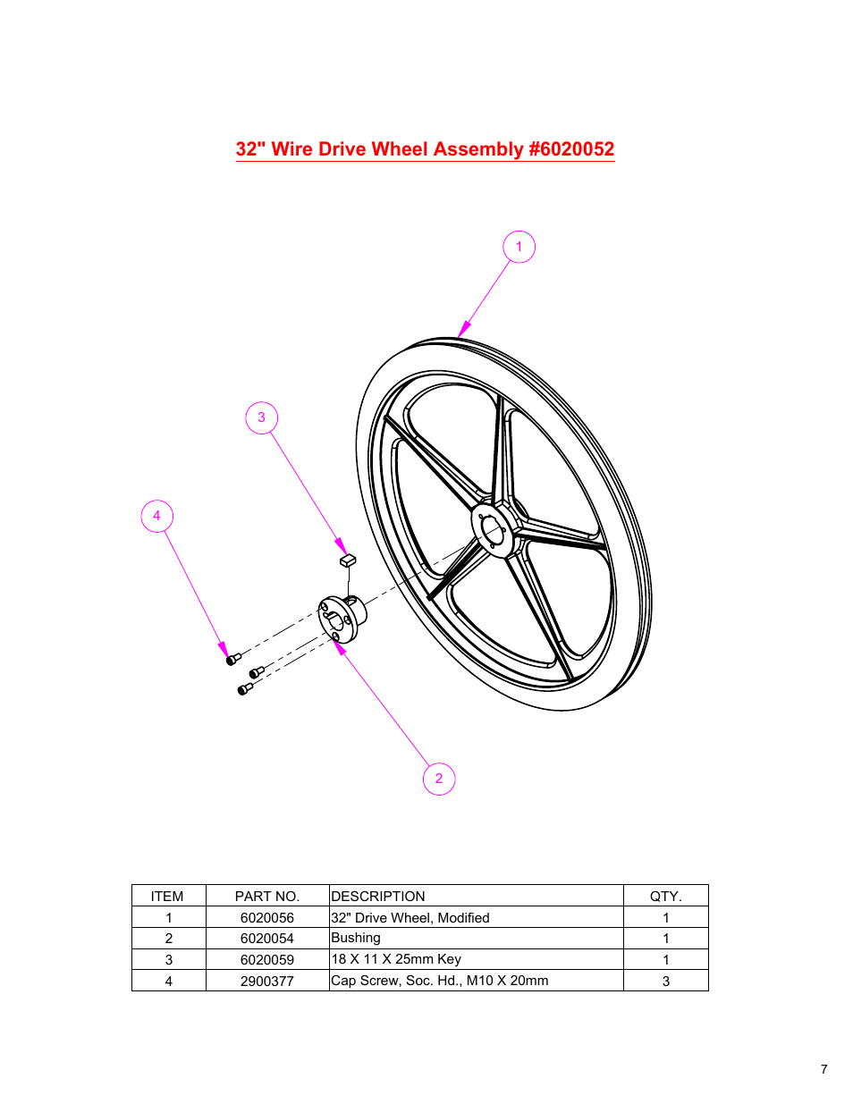 36" drive wheel | Diamond Products WS25 User Manual | Page 7 / 12