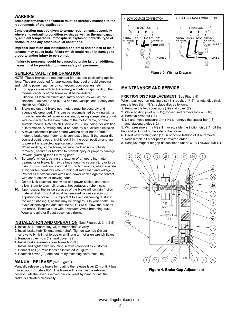 Wiring | Dings Dynamics Group 5600 Style 56C - 145TC User Manual | Page 2 / 4