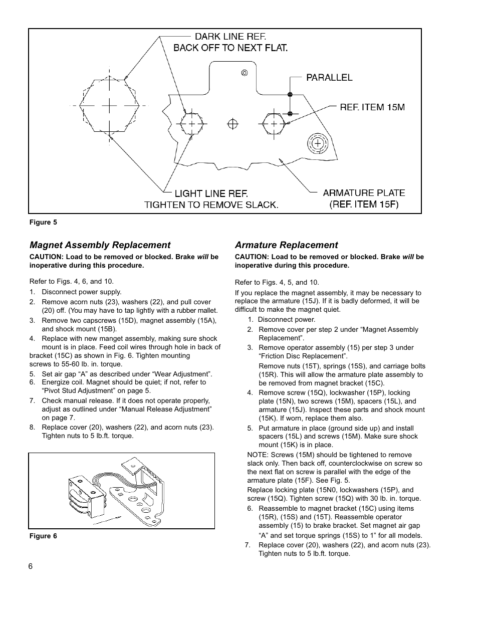 Magnet assembly replacement, Armature replacement | Dings Dynamics Group 60 Series End Mount NEMA 4X User Manual | Page 6 / 12