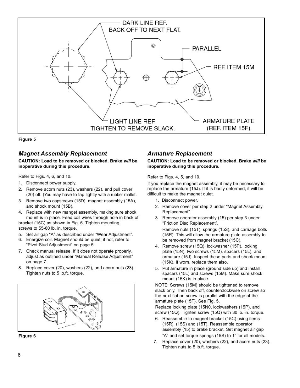 Magnet assembly replacement, Armature replacement | Dings Dynamics Group 60 Series End Mount NEMA 4X STAINLESS STEEL User Manual | Page 6 / 12