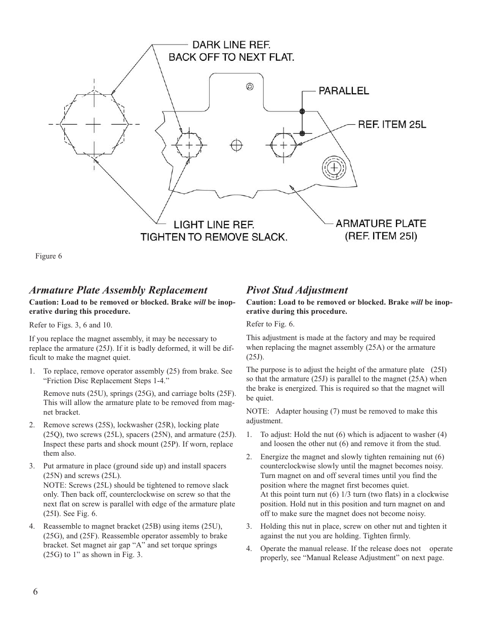 Armature plate assembly replacement, Pivot stud adjustment | Dings Dynamics Group 60 Series Coupler NEMA 2 User Manual | Page 6 / 12