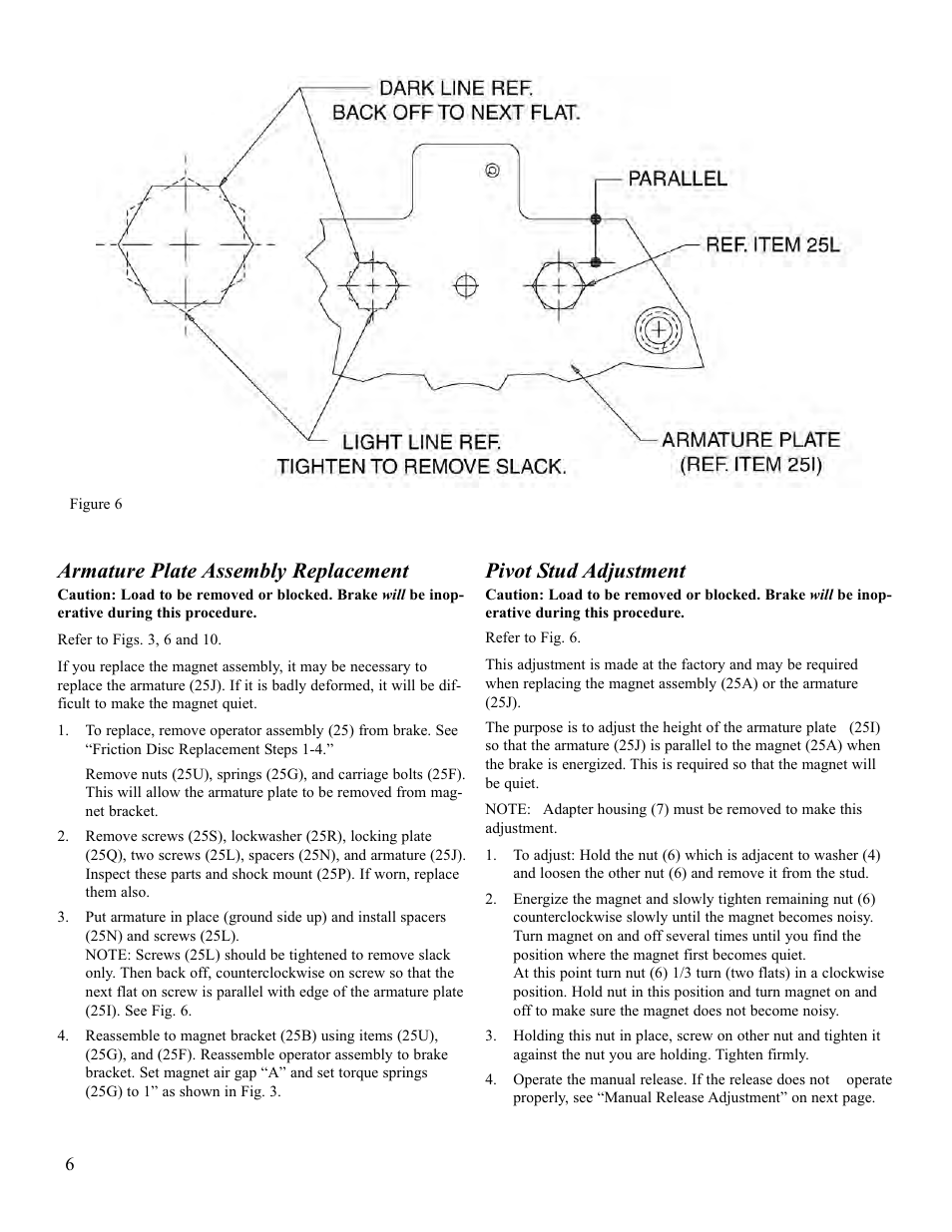 Armature plate assembly replacement, Pivot stud adjustment | Dings Dynamics Group 60 Series Coupler NEMA 4 User Manual | Page 6 / 12