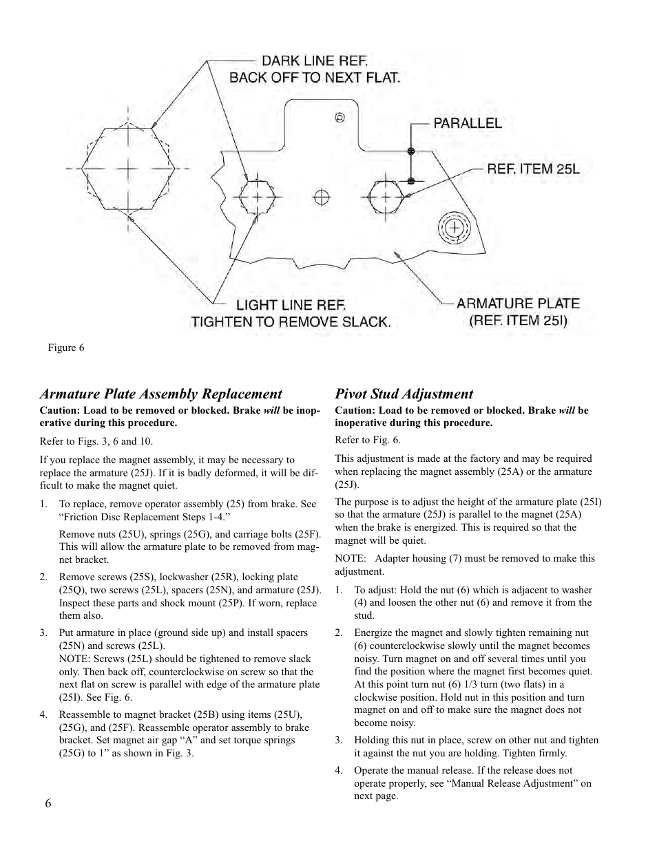 Armature plate assembly replacement, Pivot stud adjustment | Dings Dynamics Group 60 Series Coupler NEMA 4X User Manual | Page 6 / 12