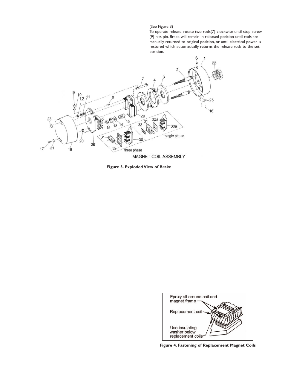 Installation, Manual release, Torque adjustment | Wear adjustment, Friction disc replacement, Manual release assembly, Magnet coil replacement | Dings Dynamics Group 70 Series End Mount NEMA 4 Standard User Manual | Page 2 / 4