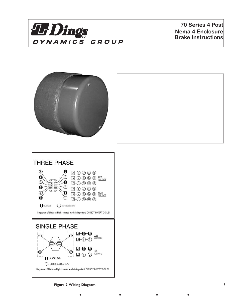 Dings Dynamics Group 70 Series End Mount NEMA 4 HEAVY DUTY User Manual | 4 pages