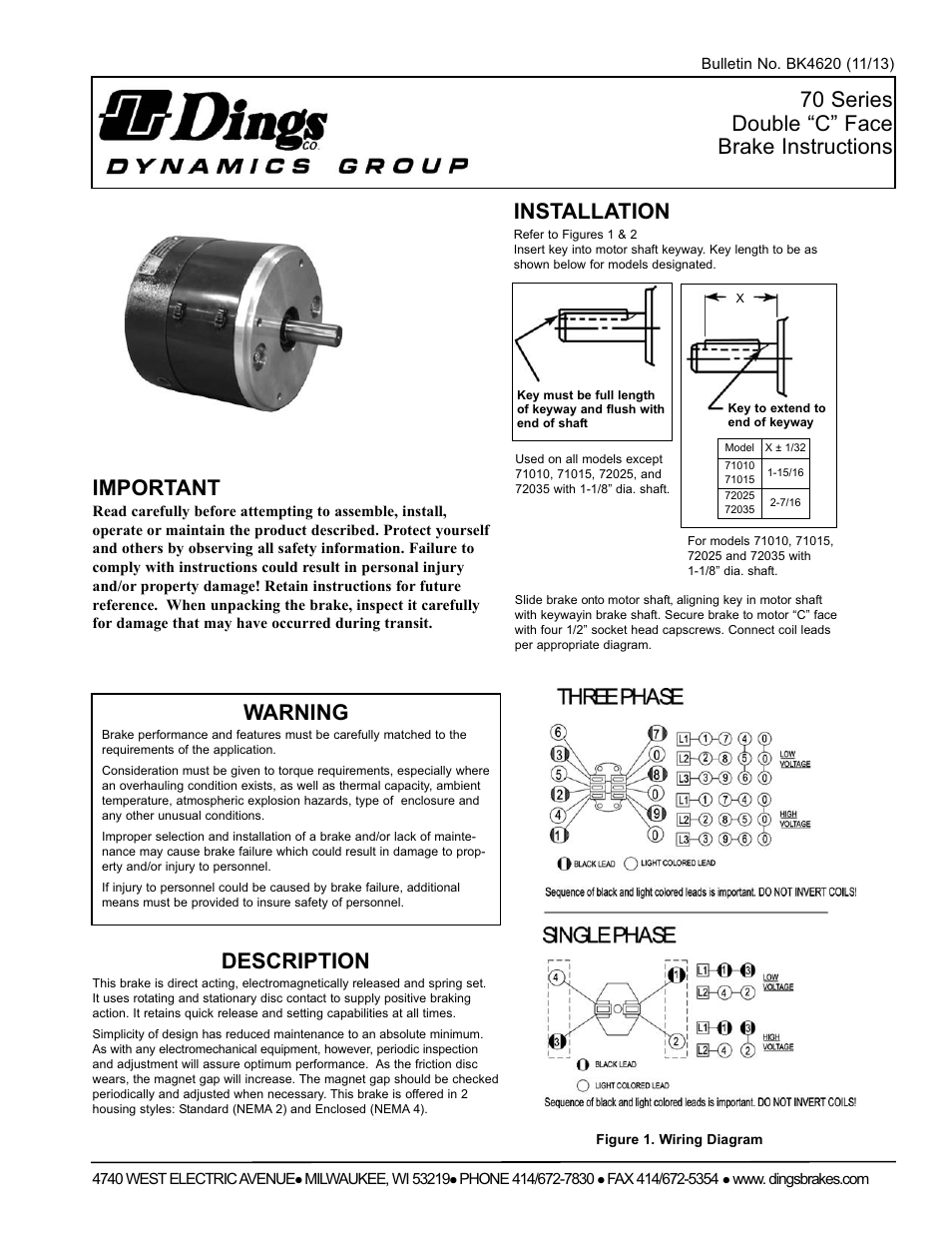 Dings Dynamics Group 70 Series Coupler NEMA 4 User Manual | 4 pages