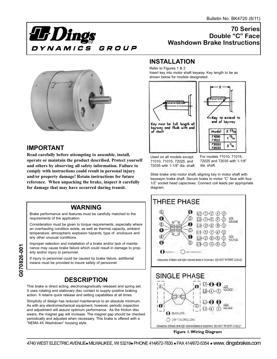 Dings Dynamics Group 70 Series Coupler NEMA 4X User Manual | 4 pages