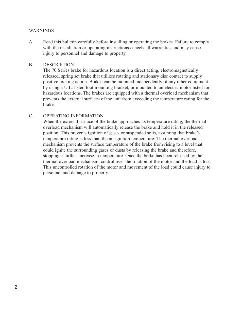 Dings Dynamics Group 70 Series Hazardous Location User Manual | Page 2 / 8