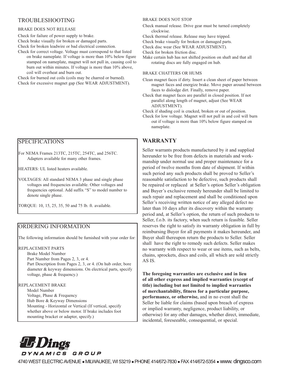Dings Dynamics Group 70 Series Hazardous Location User Manual | Page 8 / 8