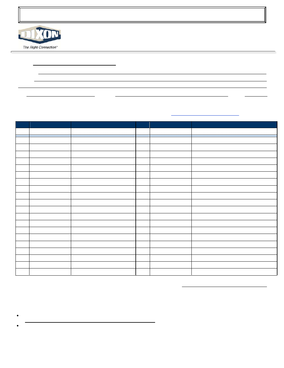 Dixon Valve Literature Order Form User Manual | 1 page