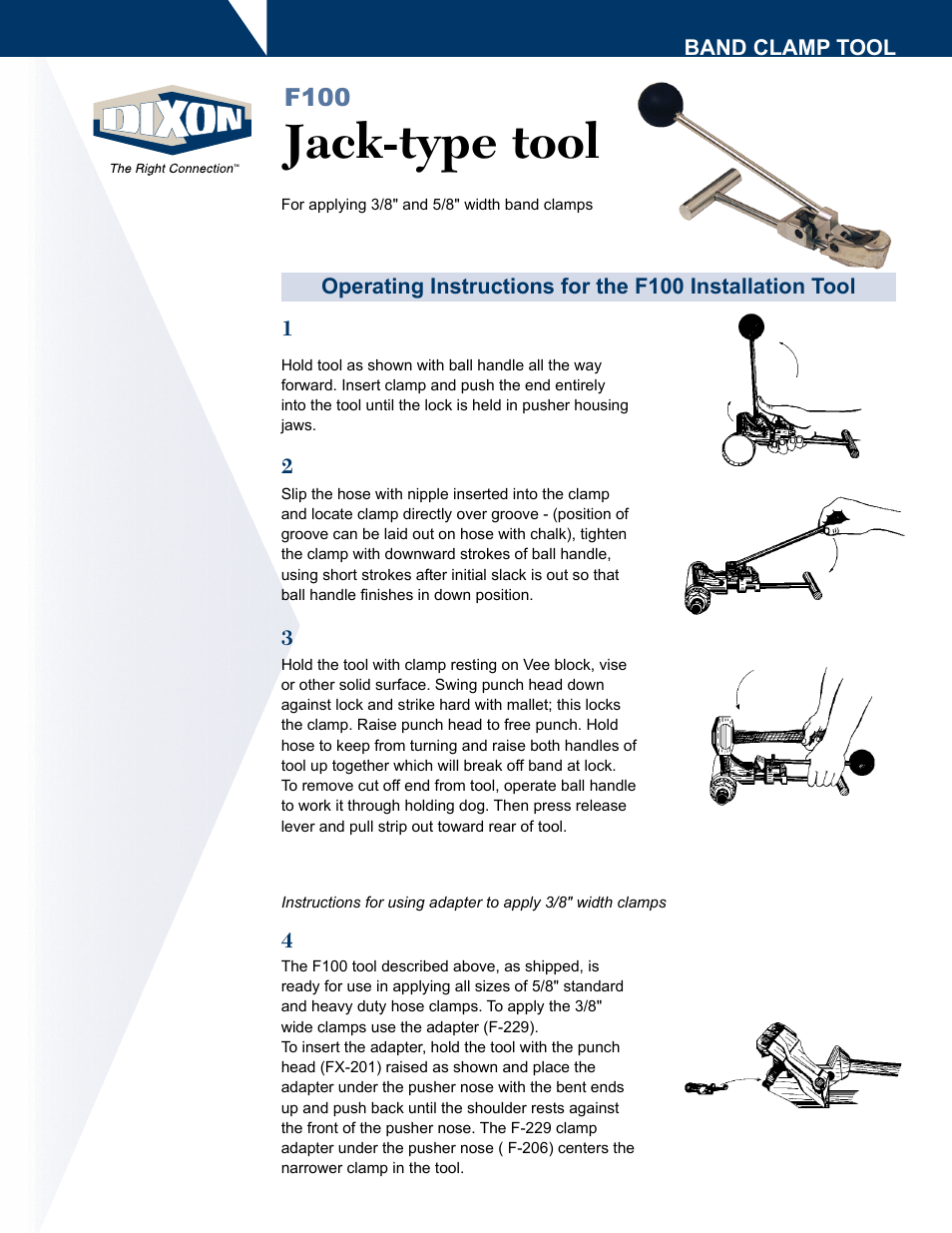 Dixon Valve F100 tool User Manual | 2 pages