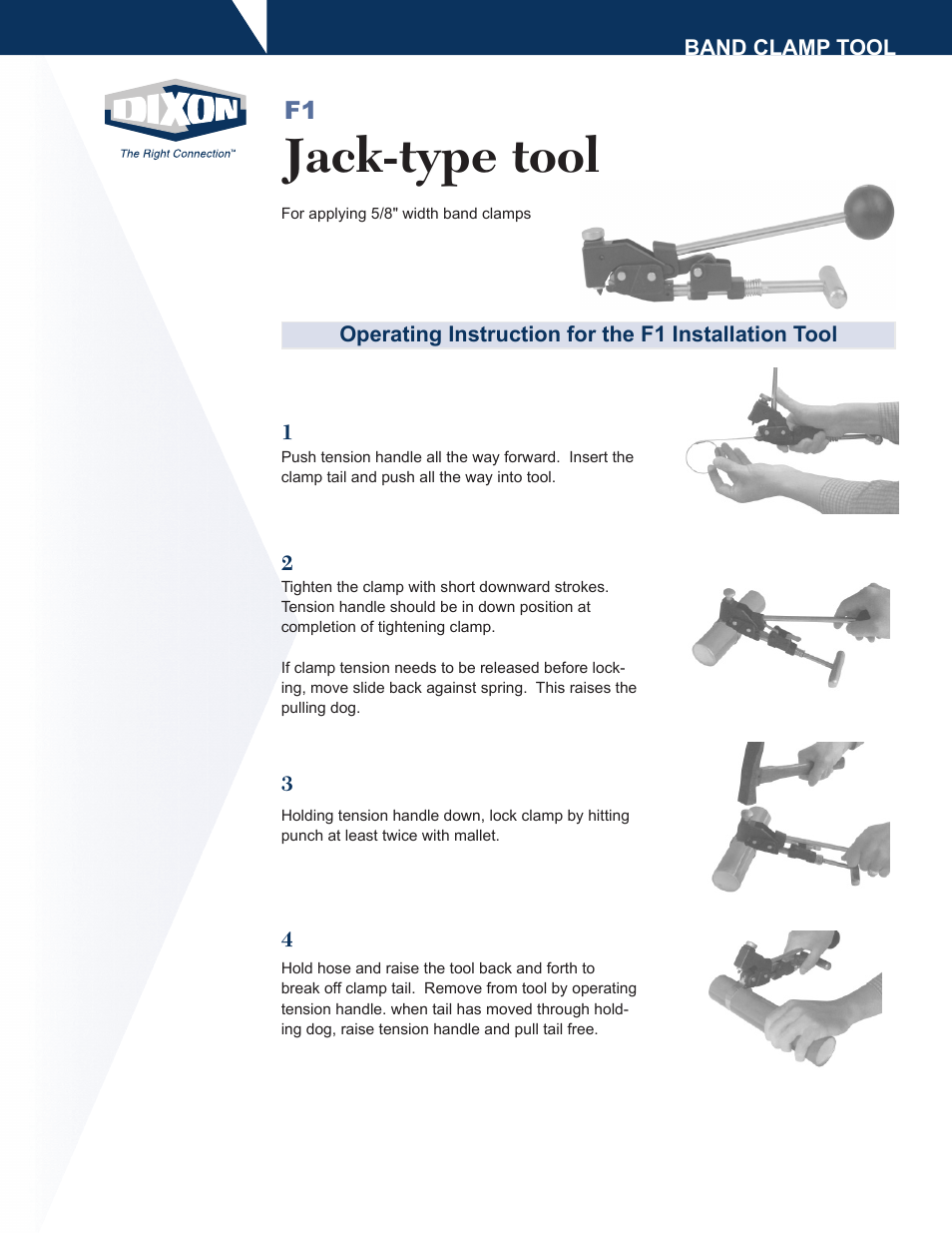 Dixon Valve F1 Tool User Manual | 2 pages