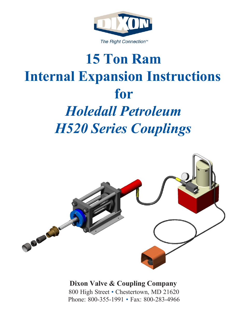 Dixon Valve 15 TON RAM Internal Expanded Holedall Petroleum User Manual | 5 pages