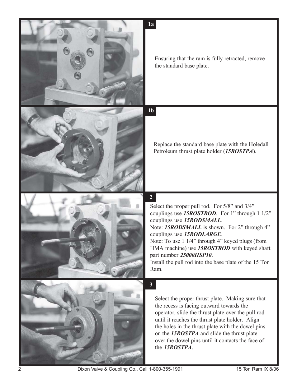 Dixon Valve 15 TON RAM Internal Expanded Holedall Petroleum User Manual | Page 2 / 5
