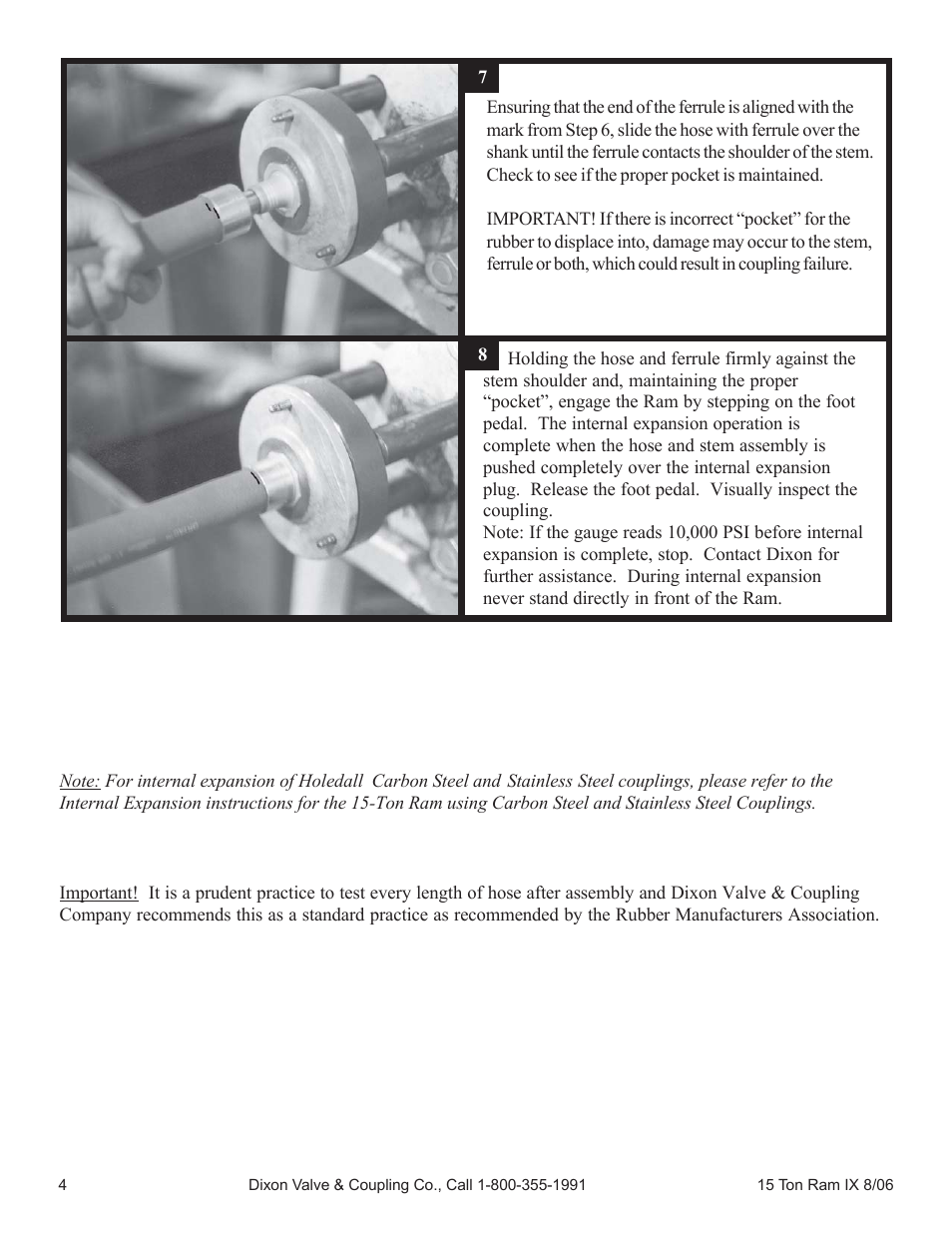 Dixon Valve 15 TON RAM Internal Expanded Holedall Petroleum User Manual | Page 4 / 5