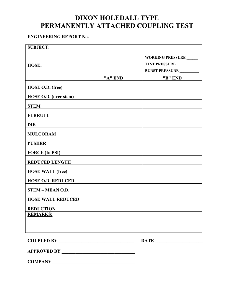 Dixon Valve 25 TON RAM SEC09 Sample Forms User Manual | Page 2 / 3