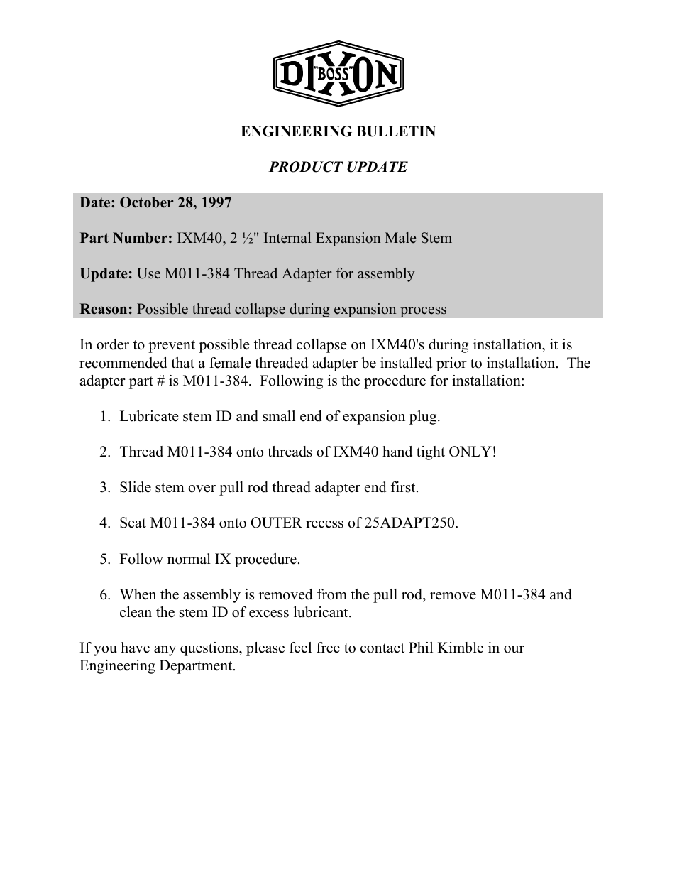 Dixon Valve 25 TON RAM SEC08 Product Updates User Manual | Page 2 / 4