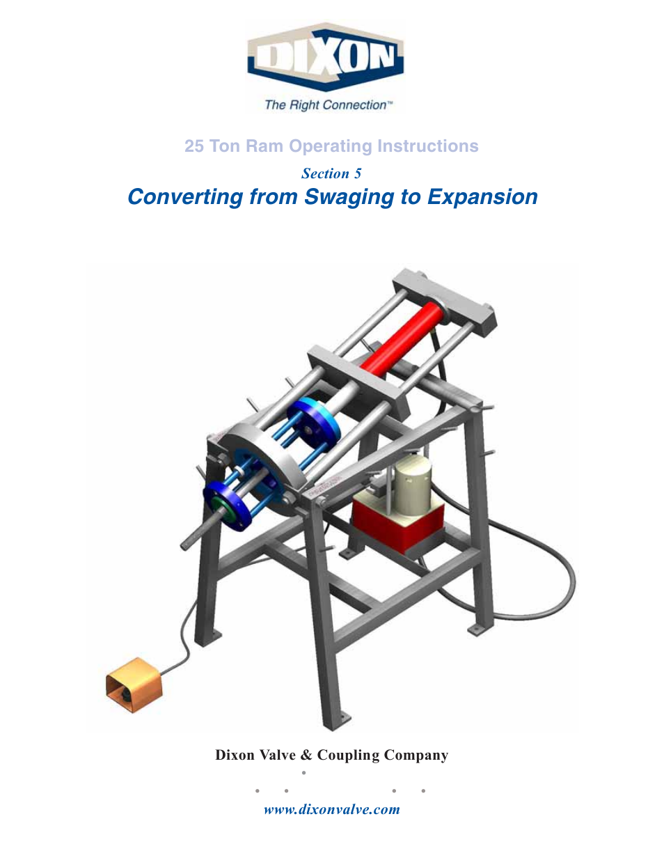 Converting from swaging to expansion | Dixon Valve 25 TON RAM Complete Manual User Manual | Page 57 / 89