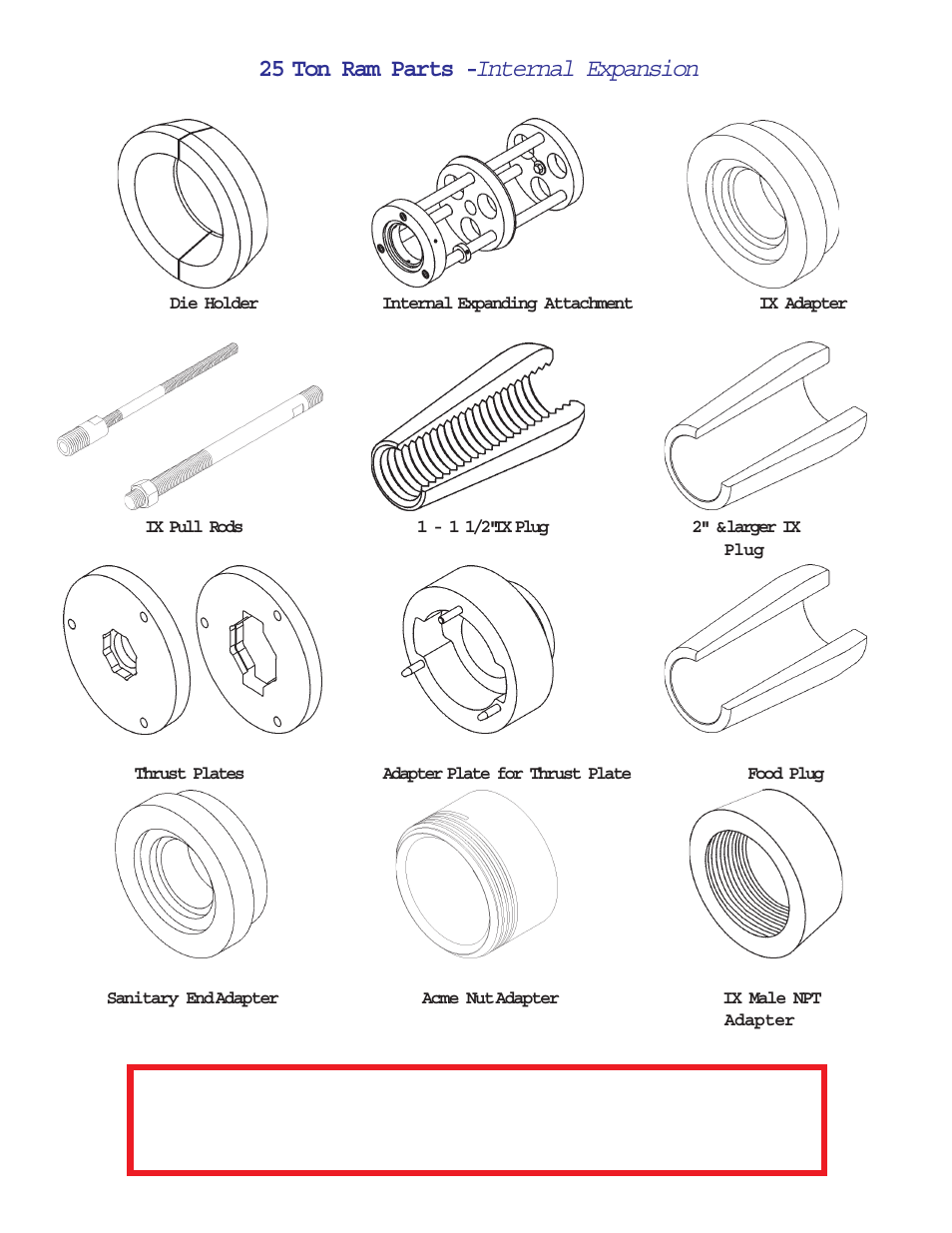 Internal expansion, 25 ton ram parts | Dixon Valve 25 TON RAM Complete Manual User Manual | Page 88 / 89
