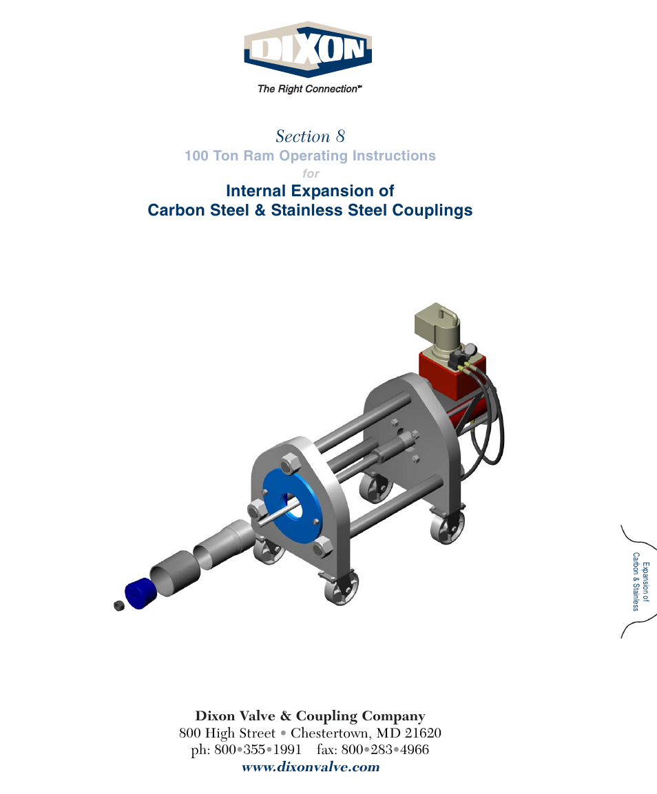 Dixon Valve 100 TON RAM SEC08 Internal Expanded Carbon Stainless Couplings User Manual | 5 pages