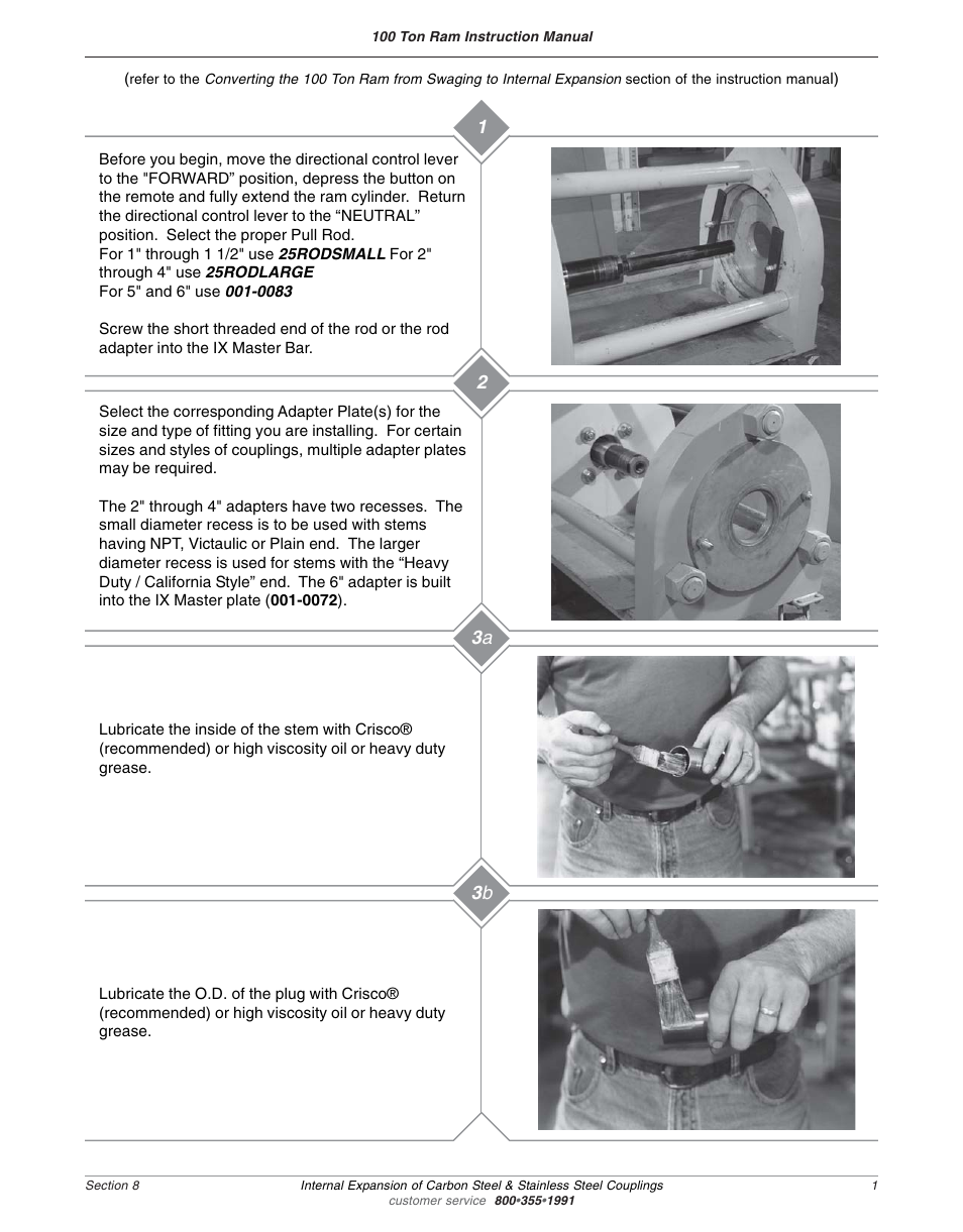 3 a 2 3 b 1 | Dixon Valve 100 TON RAM SEC08 Internal Expanded Carbon Stainless Couplings User Manual | Page 3 / 5