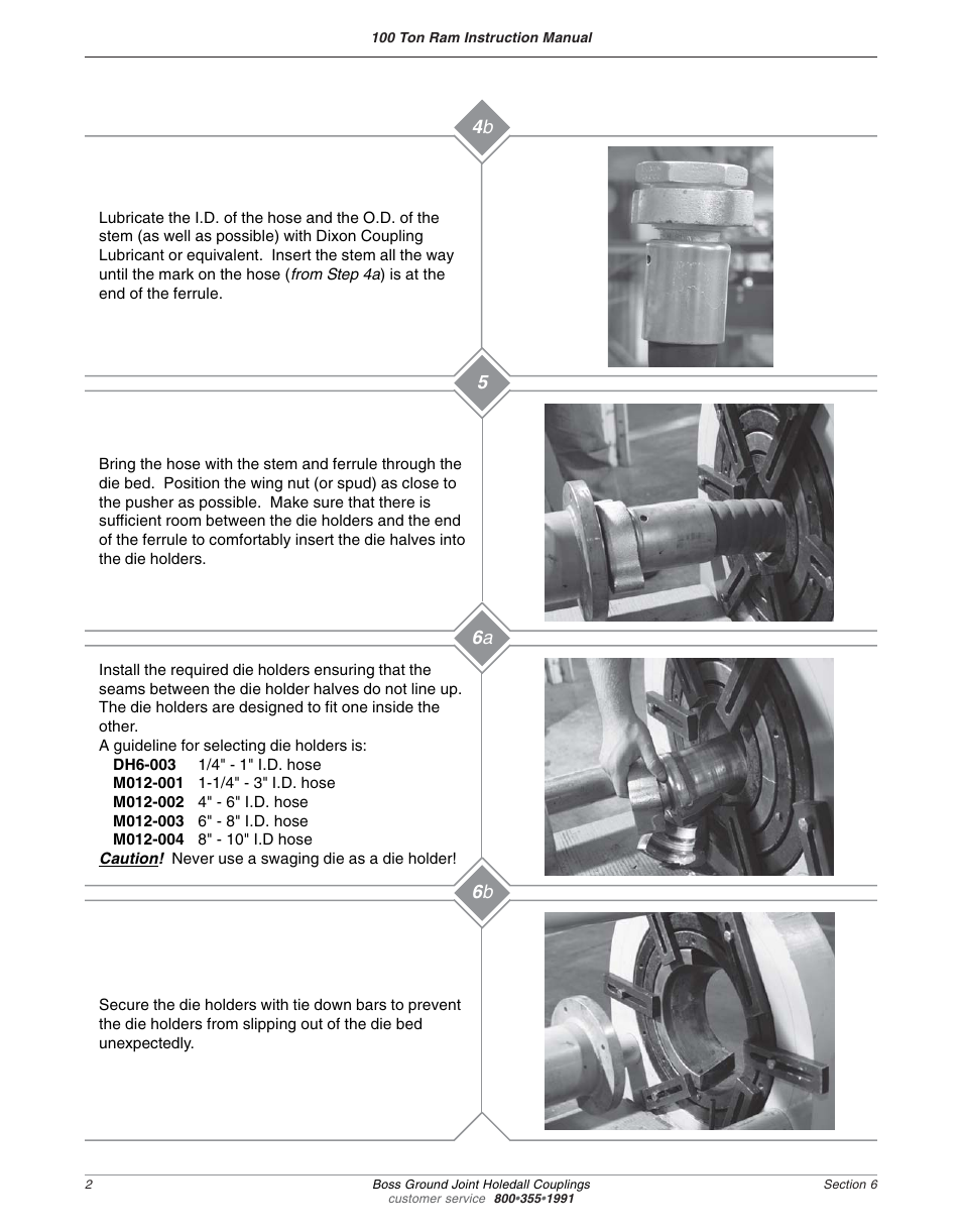 6 a 5 6 b 4 b | Dixon Valve 100 TON RAM SEC06 External Swaged Ground Joint User Manual | Page 4 / 7