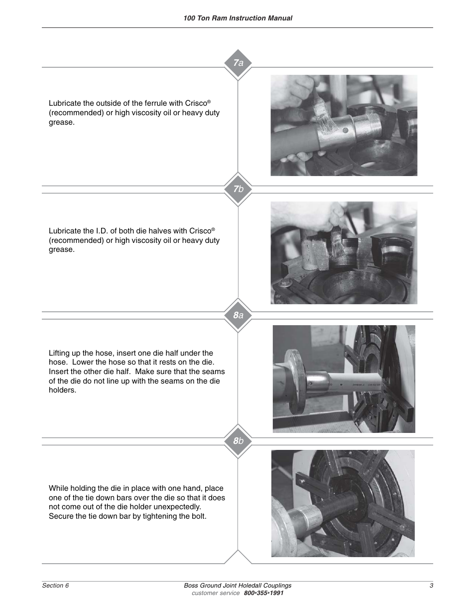 8 a 7 b 8 b 7 a | Dixon Valve 100 TON RAM SEC06 External Swaged Ground Joint User Manual | Page 5 / 7