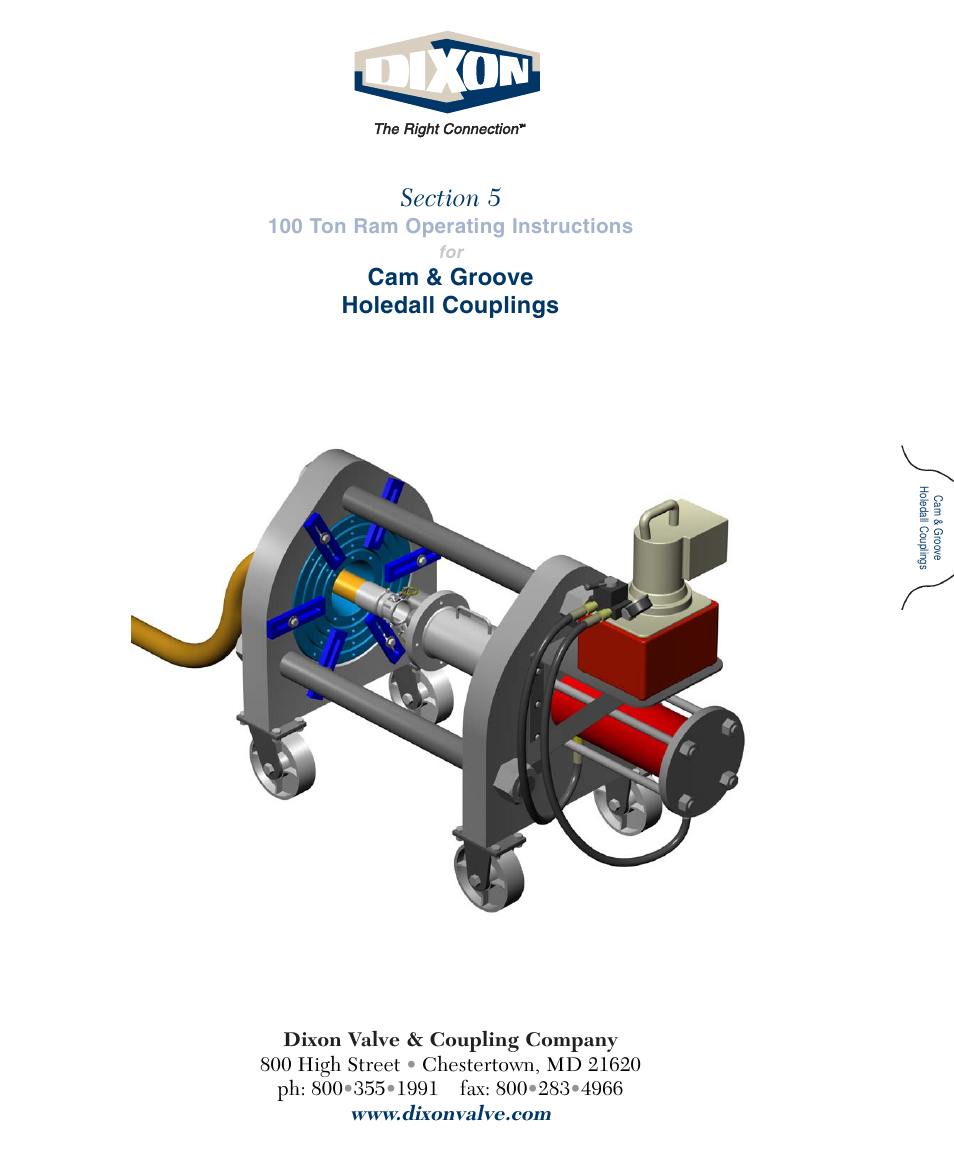 Dixon Valve 100 TON RAM SEC05 External Swaged Cam and Groove User Manual | 12 pages