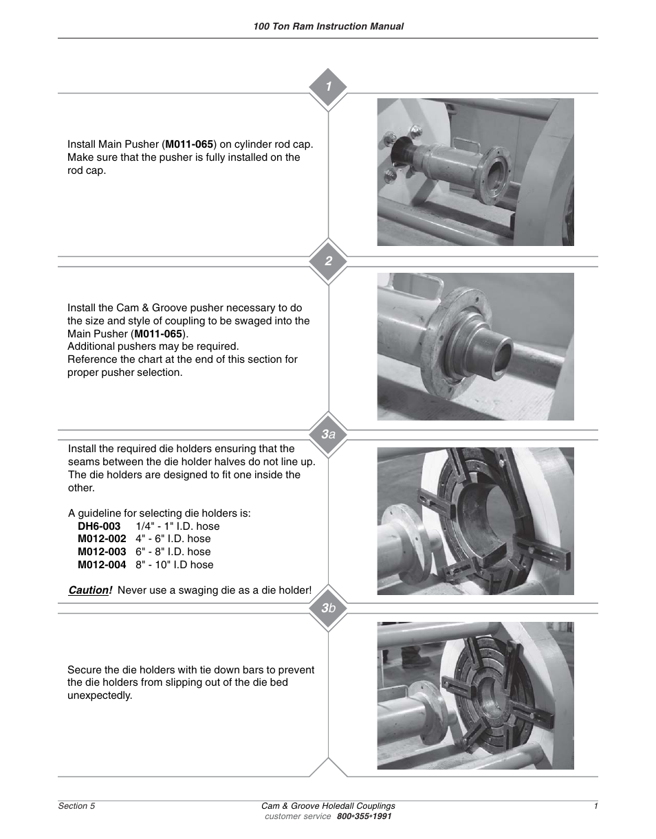 3 a 3 b 1 | Dixon Valve 100 TON RAM SEC05 External Swaged Cam and Groove User Manual | Page 3 / 12
