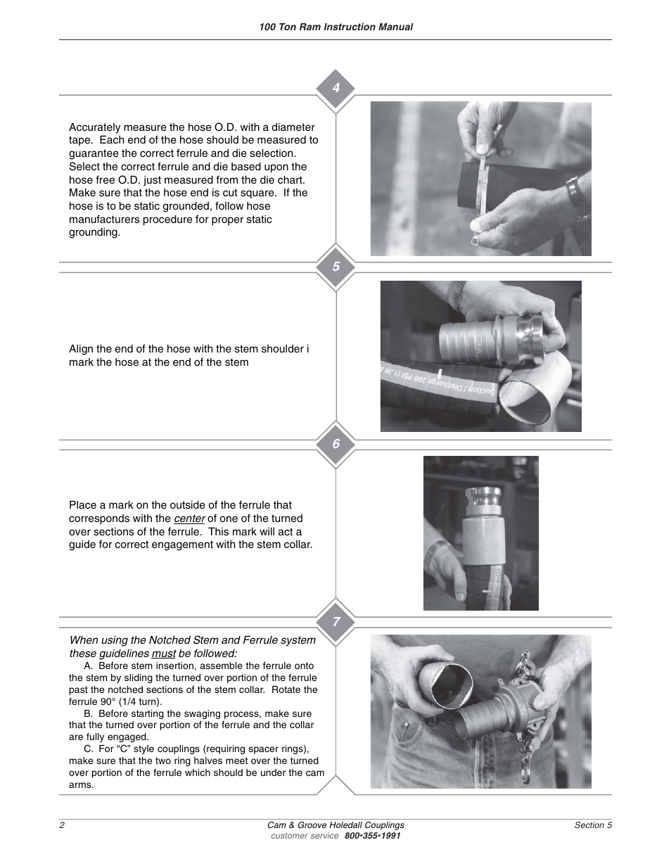 Dixon Valve 100 TON RAM SEC05 External Swaged Cam and Groove User Manual | Page 4 / 12