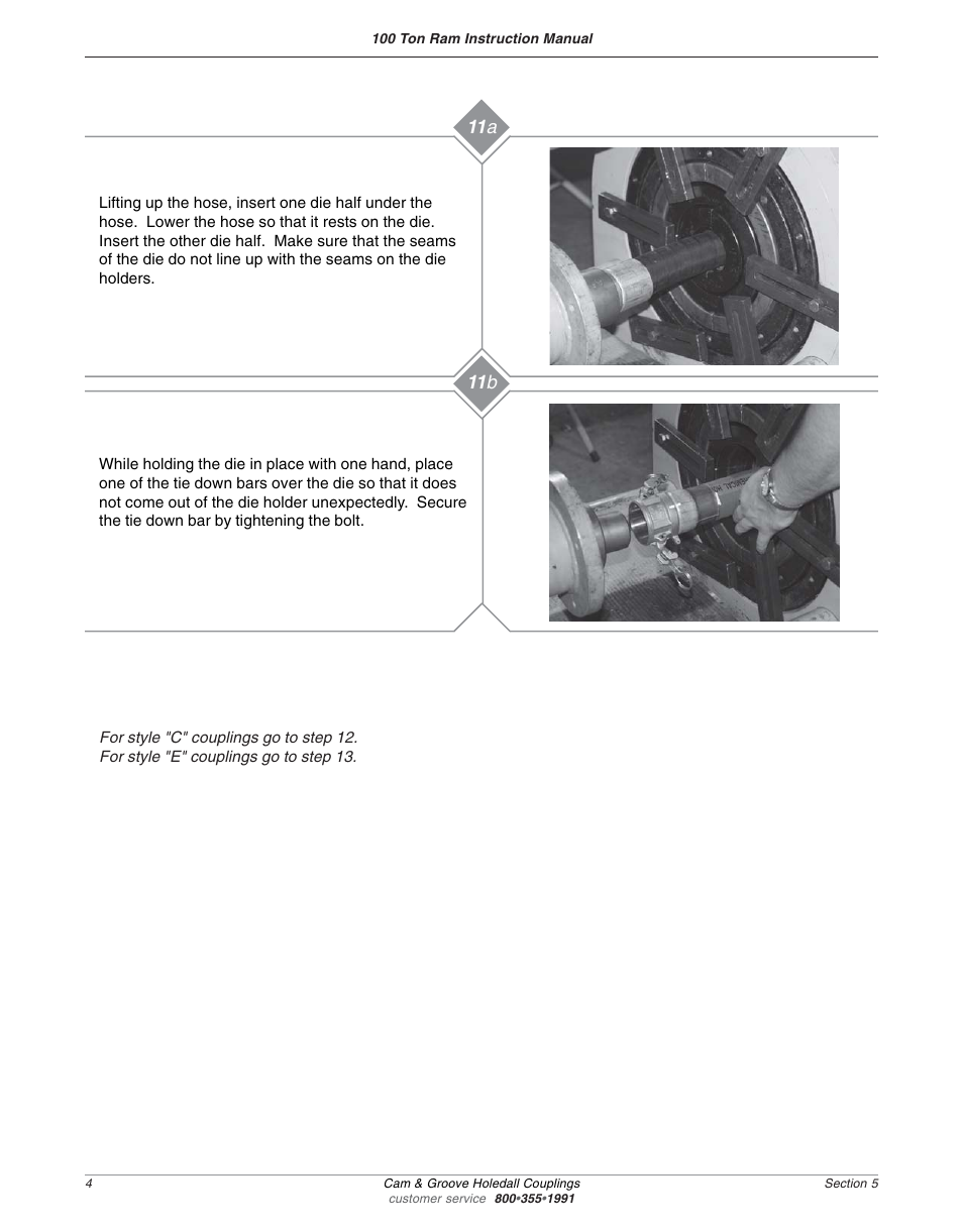 11 a 11 b | Dixon Valve 100 TON RAM SEC05 External Swaged Cam and Groove User Manual | Page 6 / 12