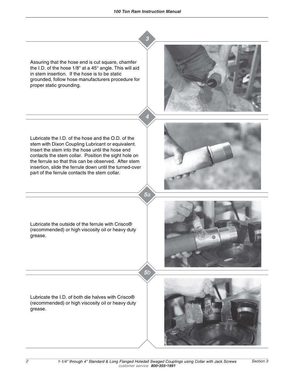 5 a 4 5 b 3 | Dixon Valve 100 TON RAM SEC03 External Swage Holedall with Jackscrews User Manual | Page 4 / 8