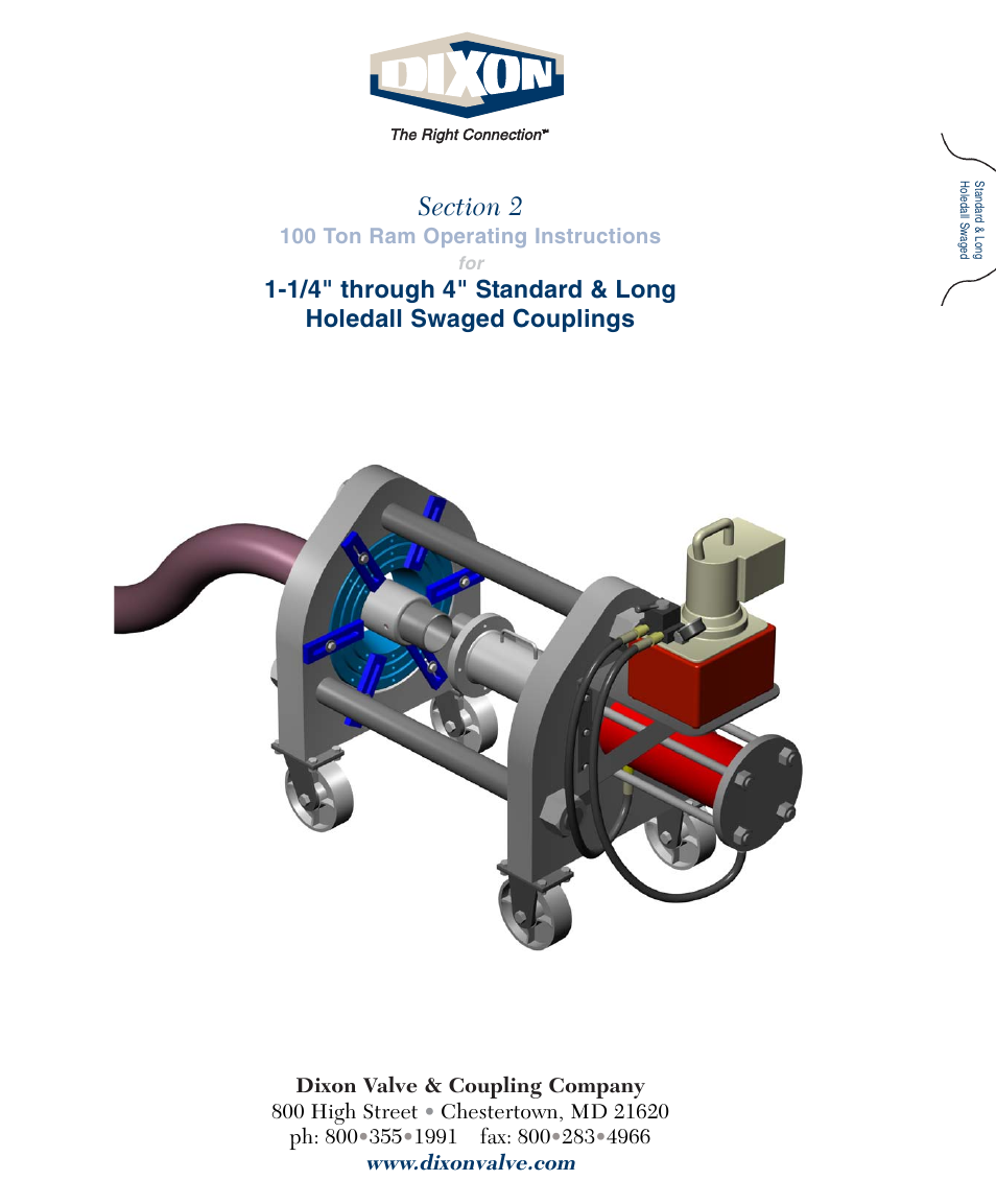 Dixon Valve 100 TON RAM SEC02 External Swaged Holedall User Manual | 6 pages