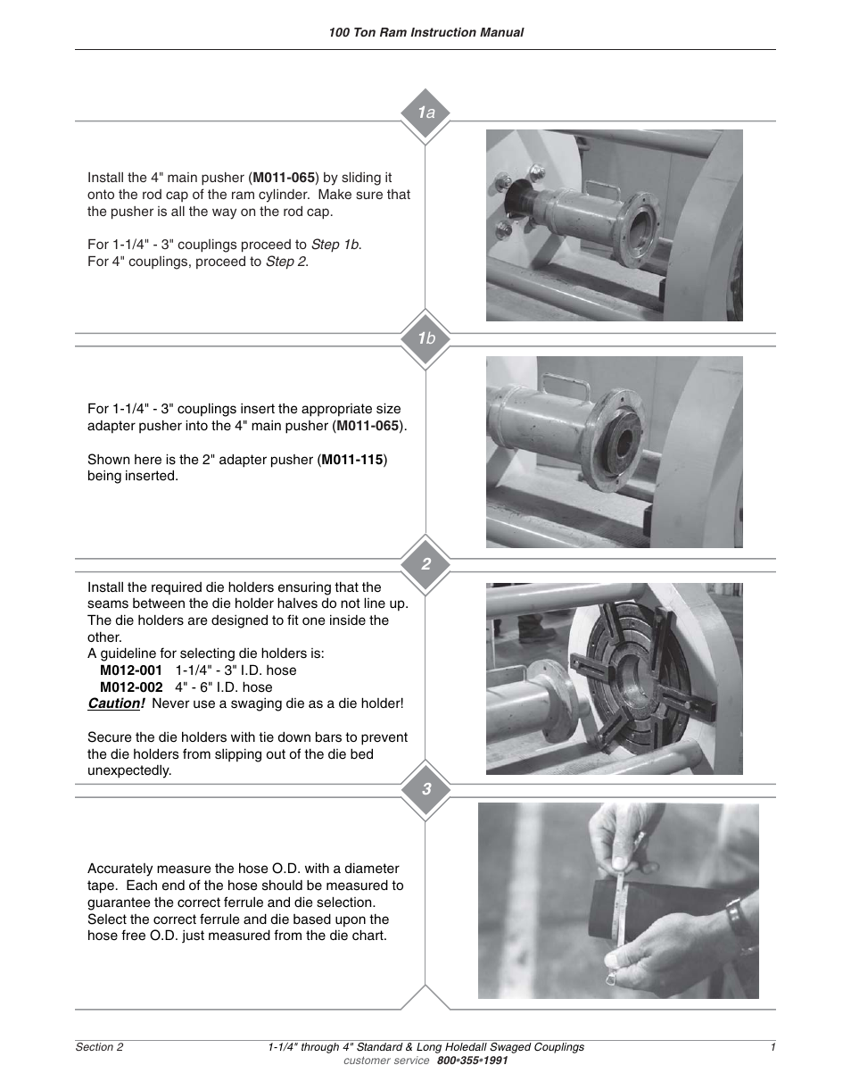 1 b 2 1 a 3 | Dixon Valve 100 TON RAM Complete Manual User Manual | Page 15 / 77