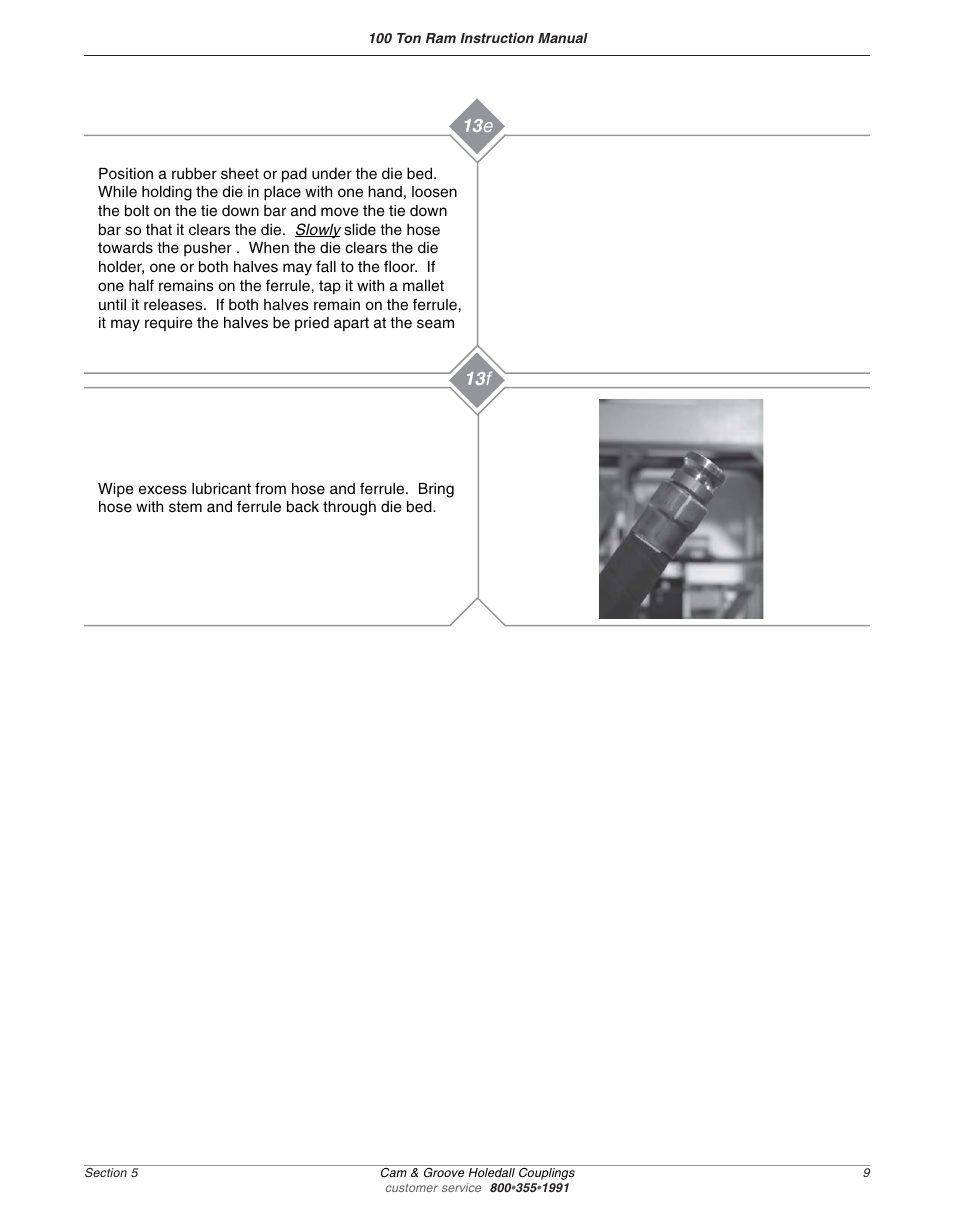 13 e 13 f | Dixon Valve 100 TON RAM Complete Manual User Manual | Page 43 / 77