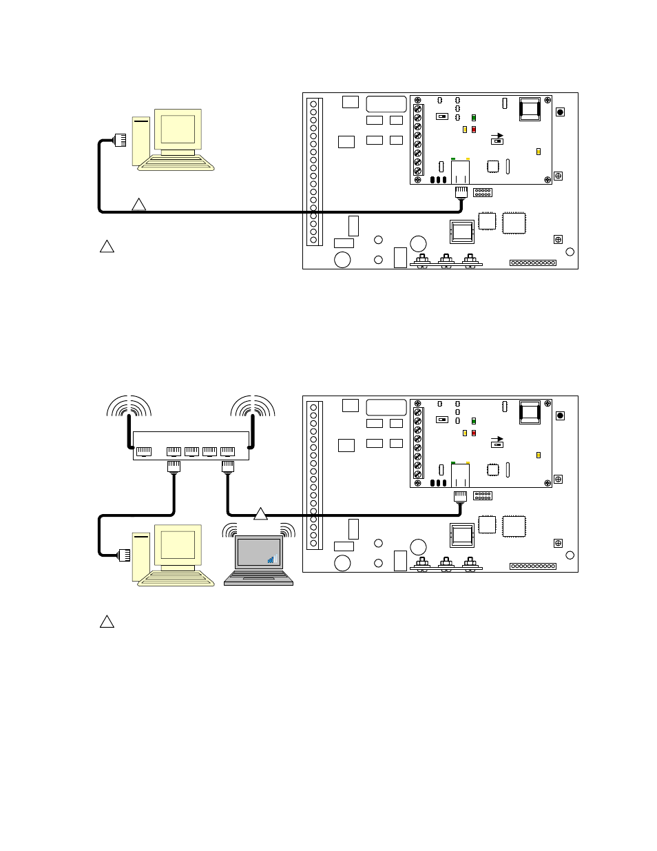 Direct connection using a crossover cable, Direct connection using a router (lan), Crossover cable | DoorKing 1808 Telephone Access Plus User Manual | Page 29 / 65