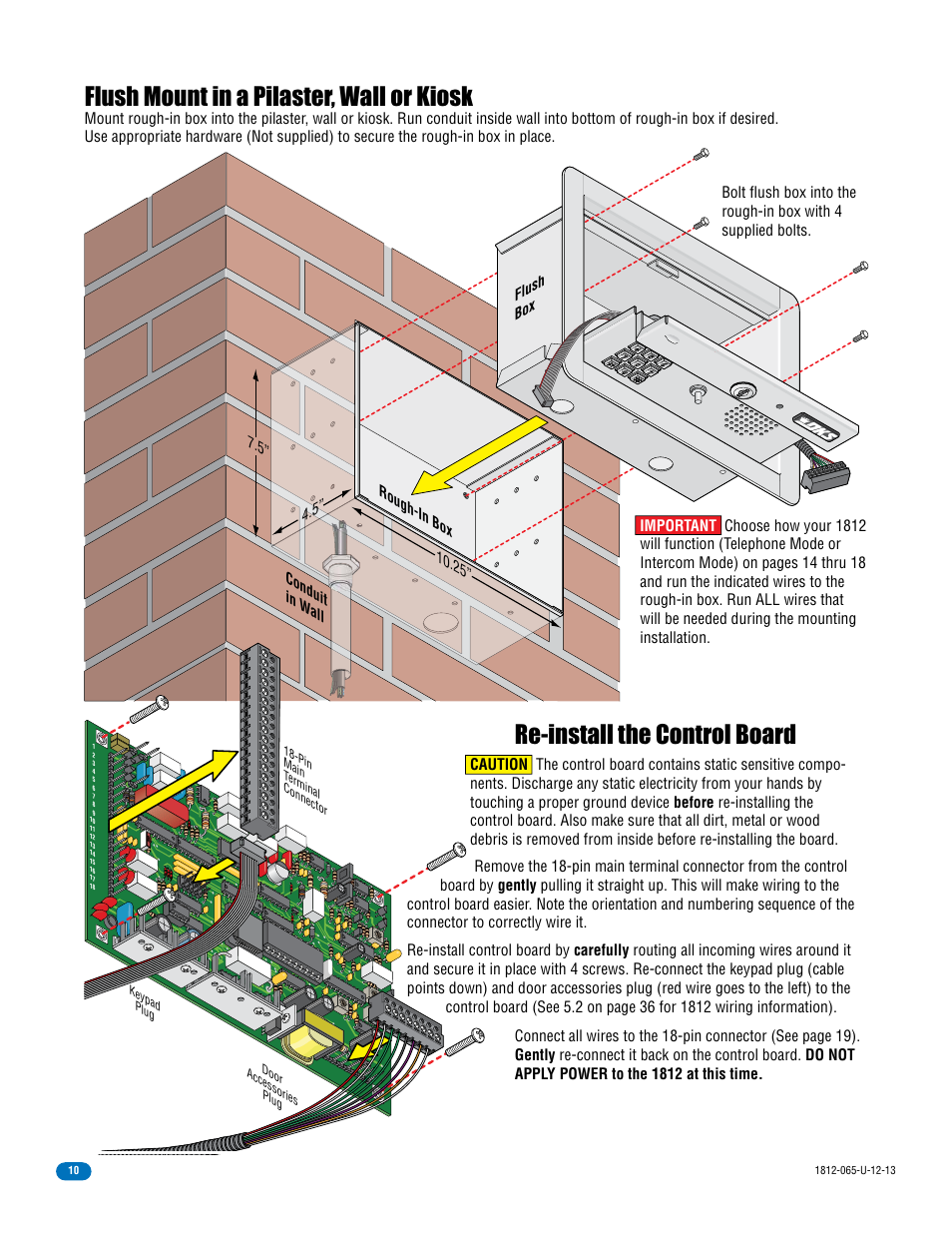 Conduit in w all, Flush box | DoorKing 1812 Classic User Manual | Page 12 / 46