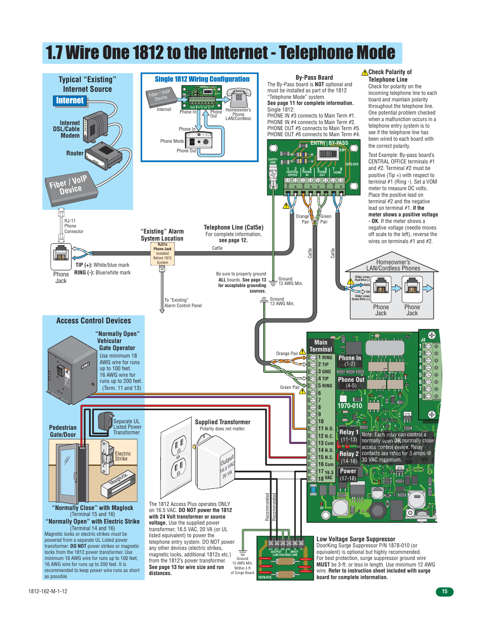 Internet, Access control devices, Typical “existing” internet source | Fiber / v olp device | DoorKing 1812 Access Plus User Manual | Page 17 / 60