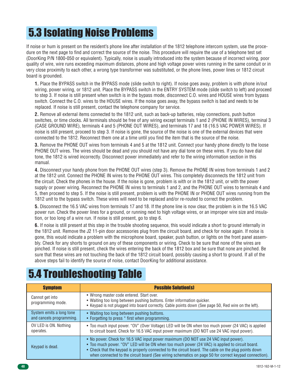 DoorKing 1812 Access Plus User Manual | Page 50 / 60