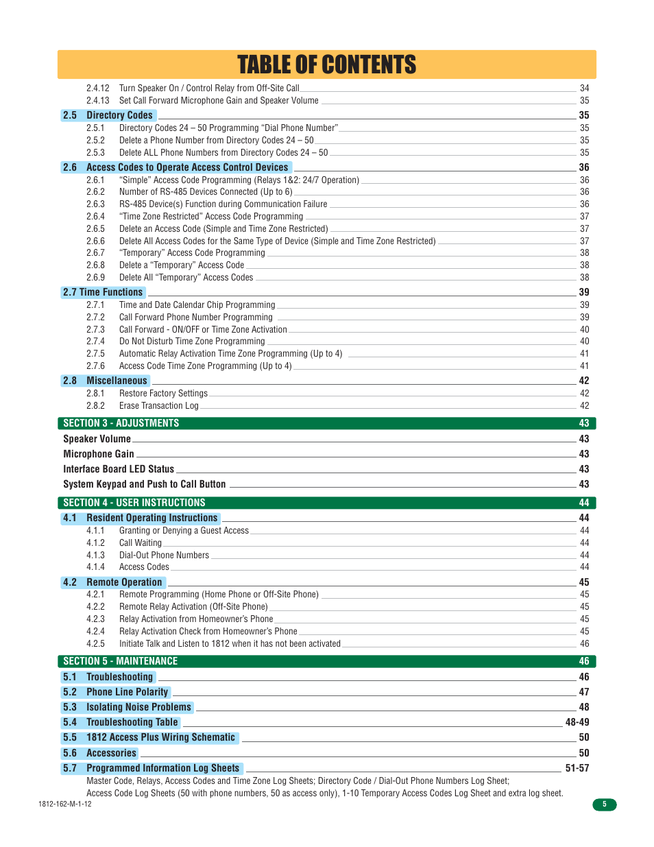 DoorKing 1812 Access Plus User Manual | Page 7 / 60