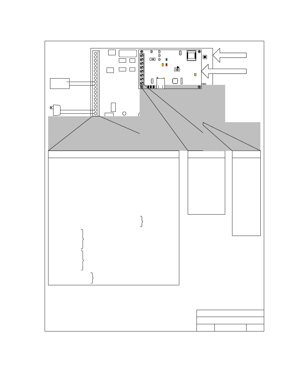 6 terminal identification / main terminal wiring, Main terminals rs-485 terminals internal wires | DoorKing 1838 Telephone Access Plus User Manual | Page 13 / 43