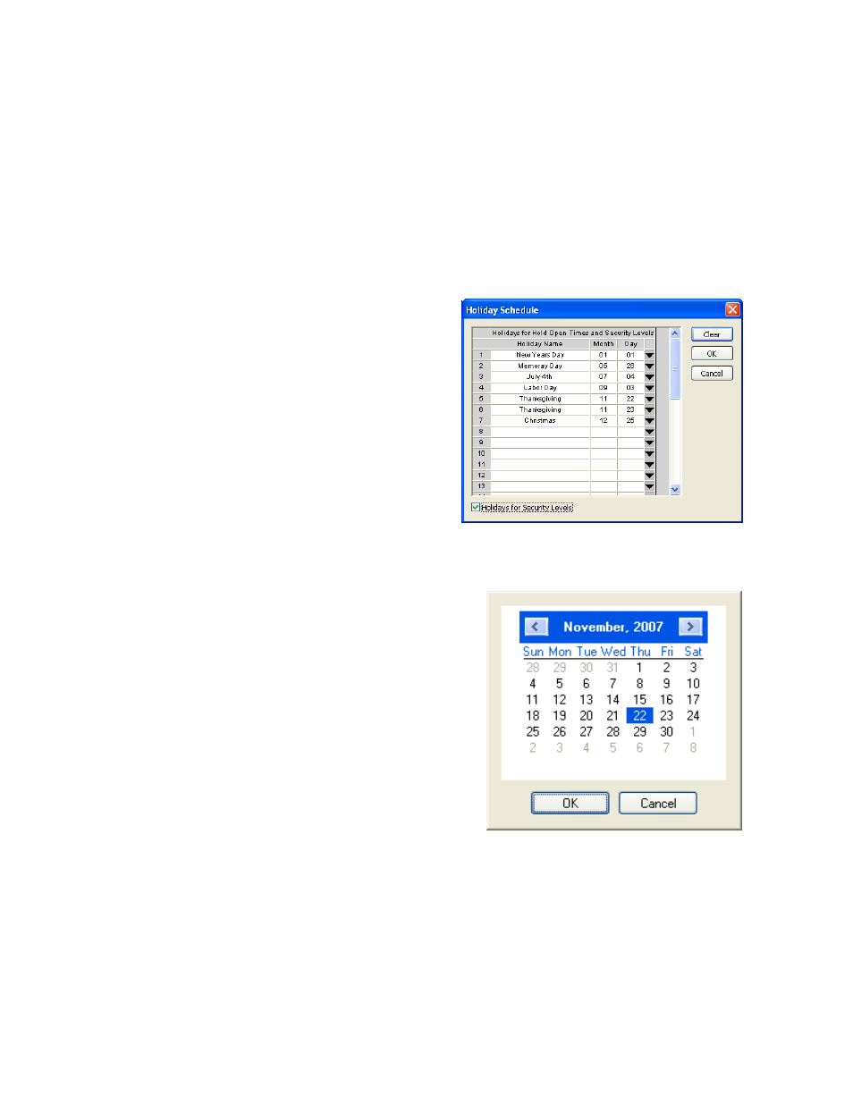 4 holiday schedules | DoorKing Remote Account Manager User Manual | Page 33 / 84